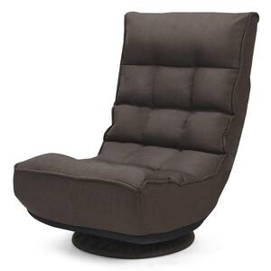 1-Seat 4-Position 360 Degree Swivel Adjustable Game Chair Lazy Sofa in Coffee