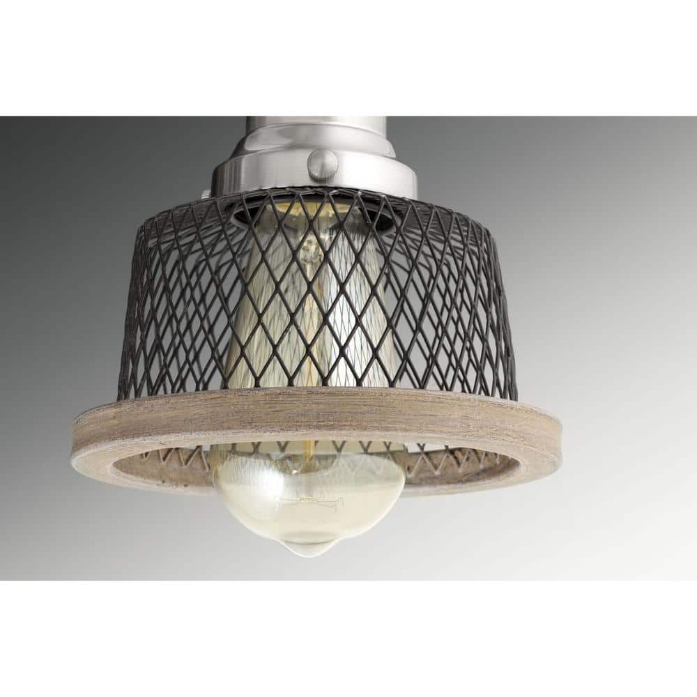 Tilley Coastal Mini Pendant Light in Brushed Nickel with Mesh Shade