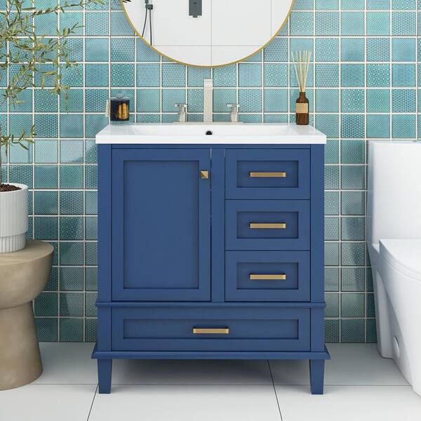 Staykiwi 30 in. W x 18 in. D x 34 in. H Single Sink Freestanding Bath ...