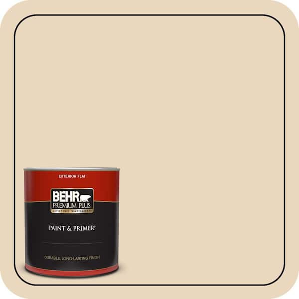 BEHR PREMIUM PLUS 1 qt. Home Decorators Collection #HDC-WR15-8 Steamed Milk Flat Exterior Paint & Primer