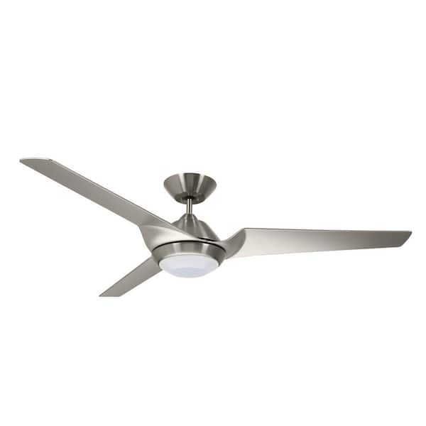 Emerson Sweep Eco 60 In Integrated Led Indoor Brushed Steel Ceiling Fan With Light Kit And Remote Control Cf279bs The Home Depot