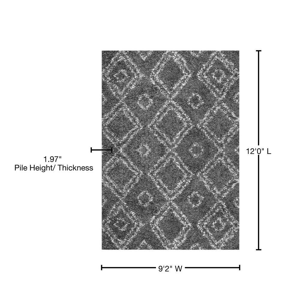Handmade Gray Synthetic 8' x 10' Easy-Care Shag Rug