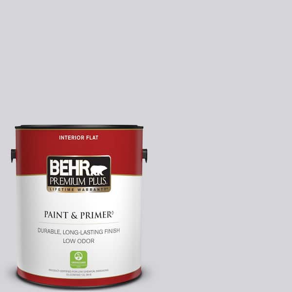 BEHR PREMIUM PLUS 1 gal. #N550-1 Mirror Ball Flat Low Odor Interior Paint & Primer
