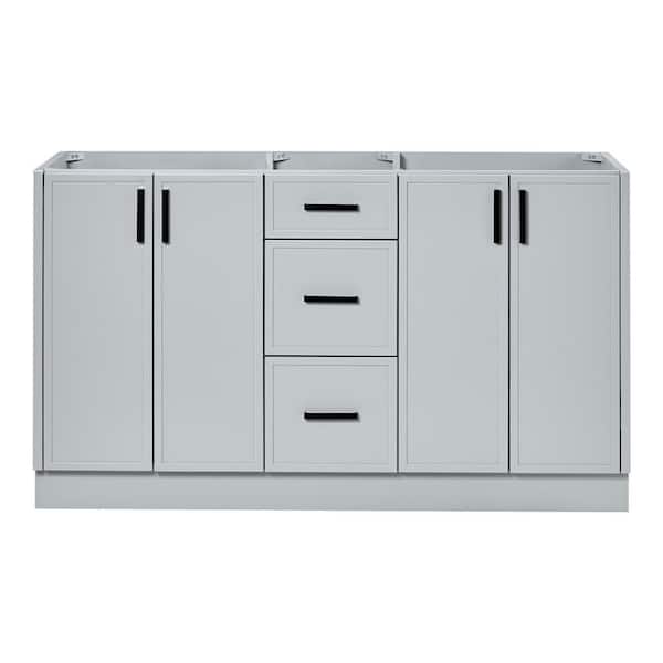 ARIEL Kelly 60 in. W x 21.5 in. D x 34.5 in. H Bath Vanity Cabinet without Top in Grey