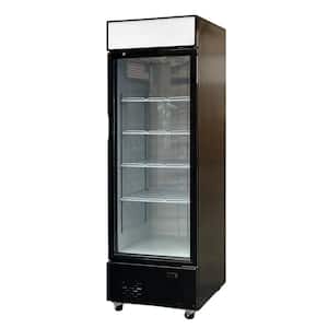 24in.W 20cu.ft Commercial Upright Fridge Display Refrigerator Glass Door Merchandiser with LED Lighting in Black