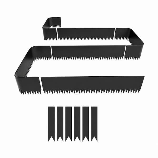 Galvanized Steel Rubber Landscape Edging 40L x 6H x 20 ft. Rust-Resistant Flexible Seamless Edging Black 6-Pack
