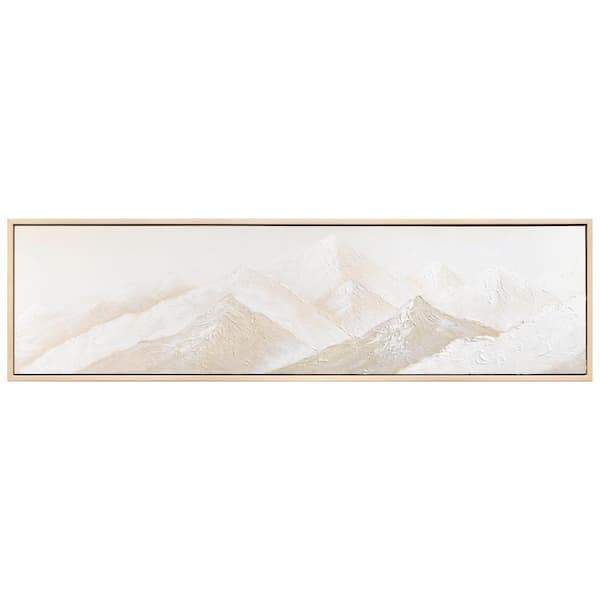 Empire Art Direct Panoramic Peaks Heavily Textured Hand Painted Framed Canvas Wall Art, 72 in. x 20 in.