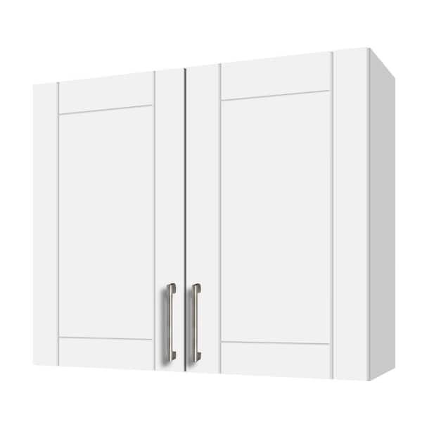 Sanibel Weatherboard 36 in. x 12 in. x 30 in. Outdoor Wall Cabinet in Shell White Matte