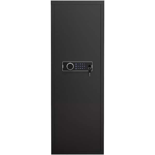 Flynama 15.00 in. W x 15.70 in. D x 52.00 in. H Black Linen Cabinet with Electronic Password Keypad Lock,Metal Safe Locker