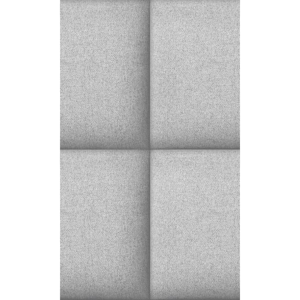 Walls Republic Grey 3D Fabric Brick Effect Print Non-Woven Paper Paste the Wall Textured Wallpaper 57 sq. ft.
