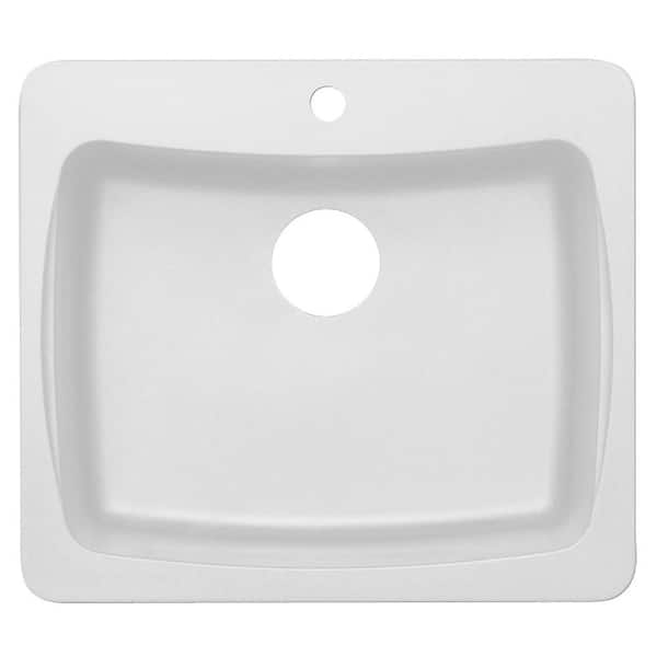 Astracast Astracast Drop-in Undermount Granite Composite 25 in. 1-Hole Single Bowl Sink in White