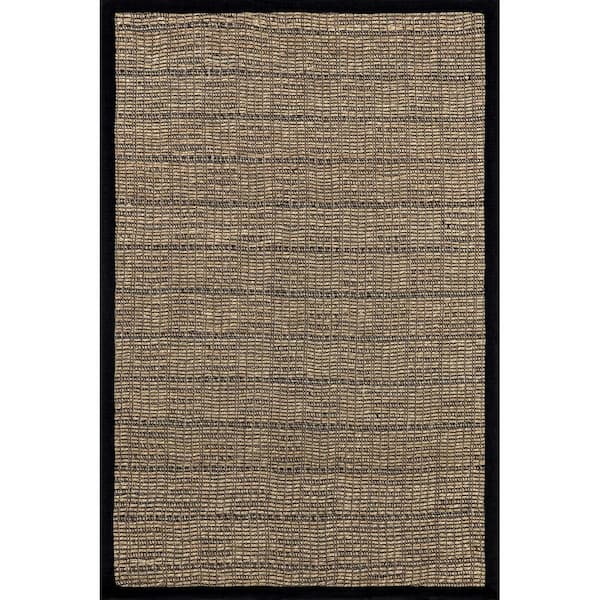 Armani Geometric Seagrass Area Black 5 ft. x 8 ft. Indoor Area Rug