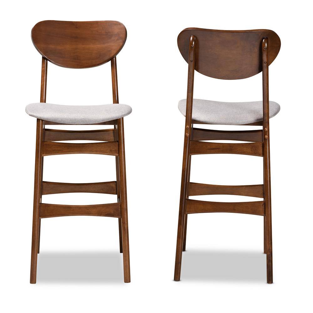 Katya Adjustable Gray Wood Bar Stool Set