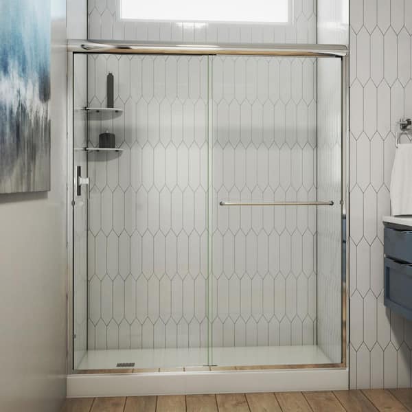 DreamLine Alliance Pro 56-60 in. x 70 3/8 in. Semi-Frameless Sliding Shower Door in Chrome Finish