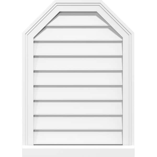 Ekena Millwork 12 In X 16 Octagonal Top Surface Mount Pvc Gable Vent Decorative With Brickmould Sill Frame Gvpot12x1603sn - Types Of Decorative Borders In Revit