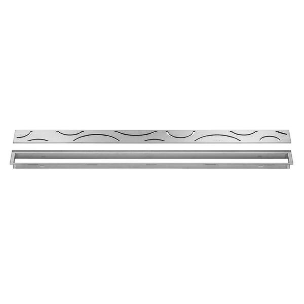 Schluter Kerdi-Line Brushed Stainless Steel 27-9/16 in. Curve Grate Assembly with 29/32 in. Frame