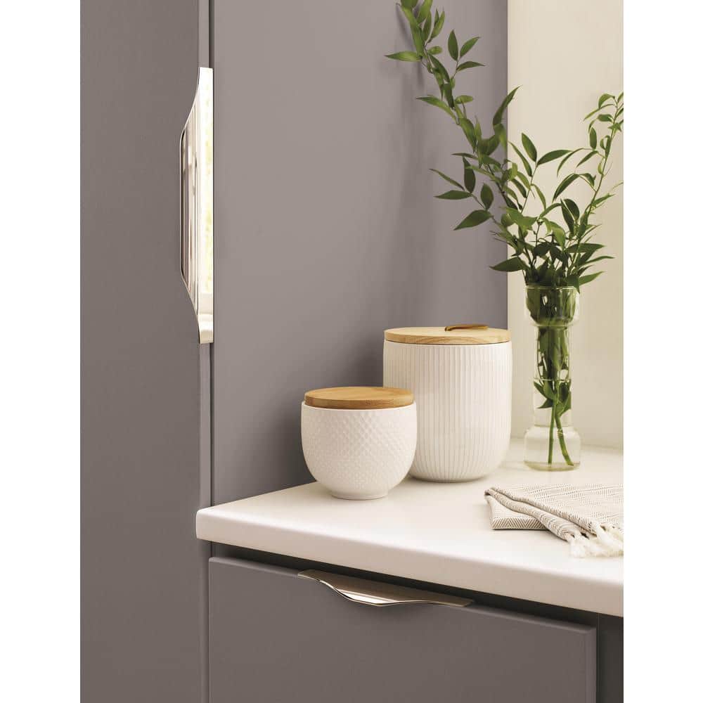 Polished Nickel Modern Cabinet Edge Pull with Mounting Hardware