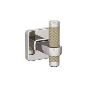 Esquire Knob Single Robe Hook in Polished Nickel/Golden Champagne