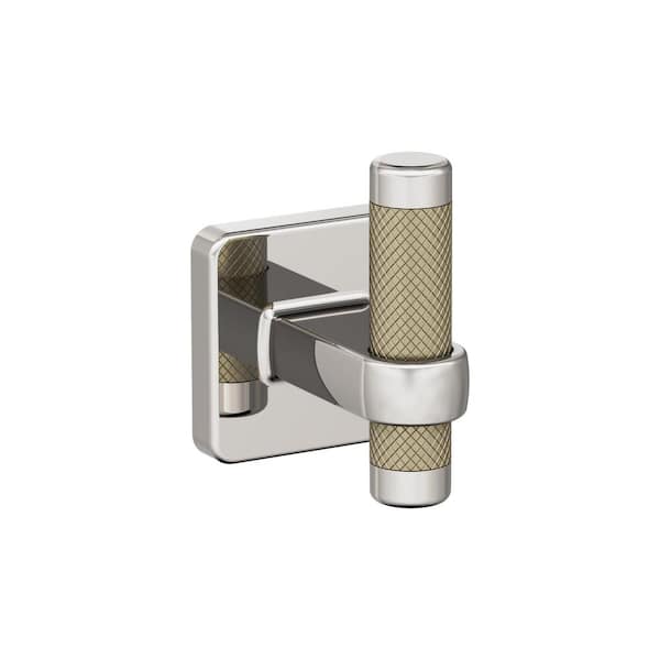 Amerock Esquire Knob Single Robe Hook in Polished Nickel/Golden Champagne