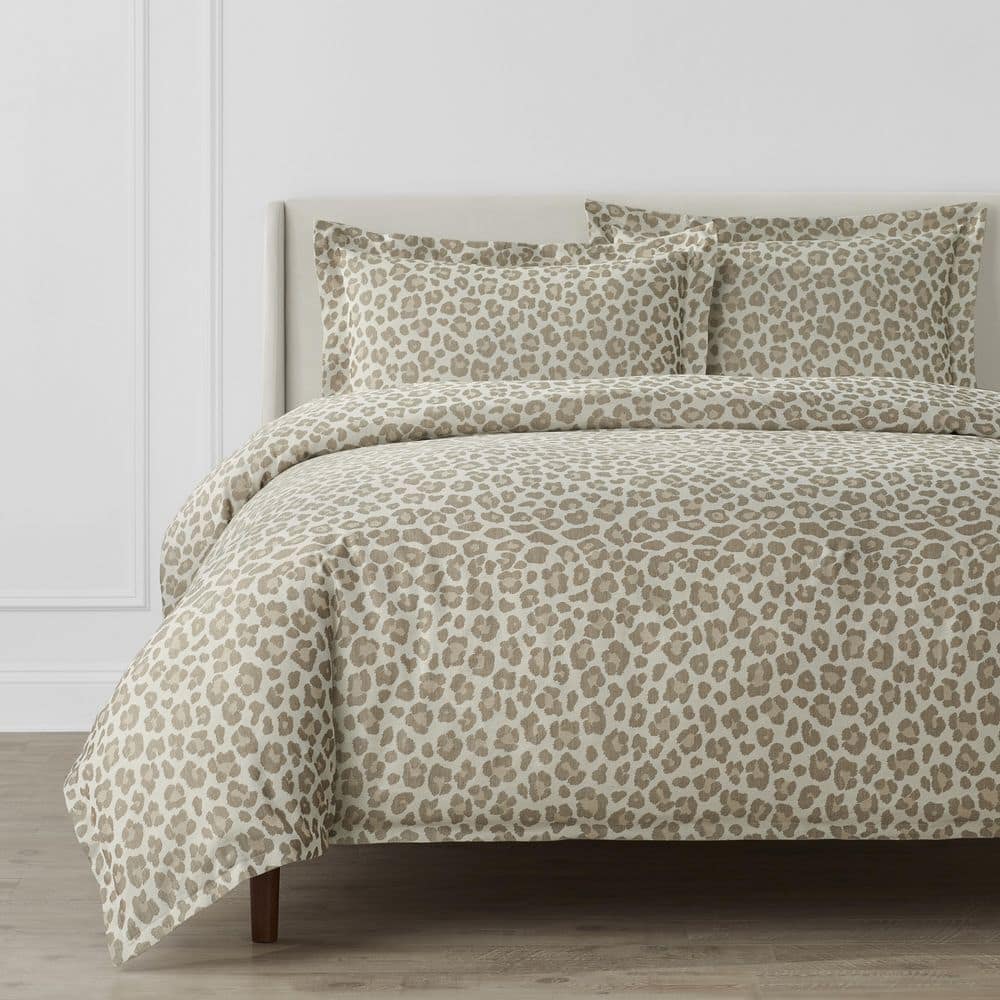 Home Decorators Collection Chloe 3-Piece Leopard Jacquard King Duvet ...