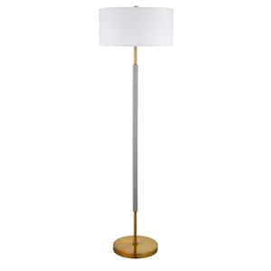 Meyer&Cross Hoffman 62.75 in. 2-Tone Brass and Blackened Bronze Floor Lamp  with Metal Shade FL1108 - The Home Depot