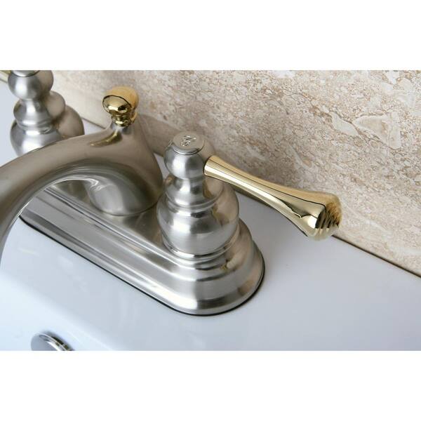 Kingston Brass KS4268HX Homestead 4-Inch Centerset Lavatory Faucet with Pop-Up Brushed Nickel 