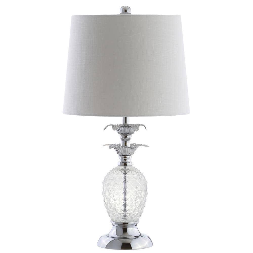24" Silver Glass Table Lamp with 3-Way Switch