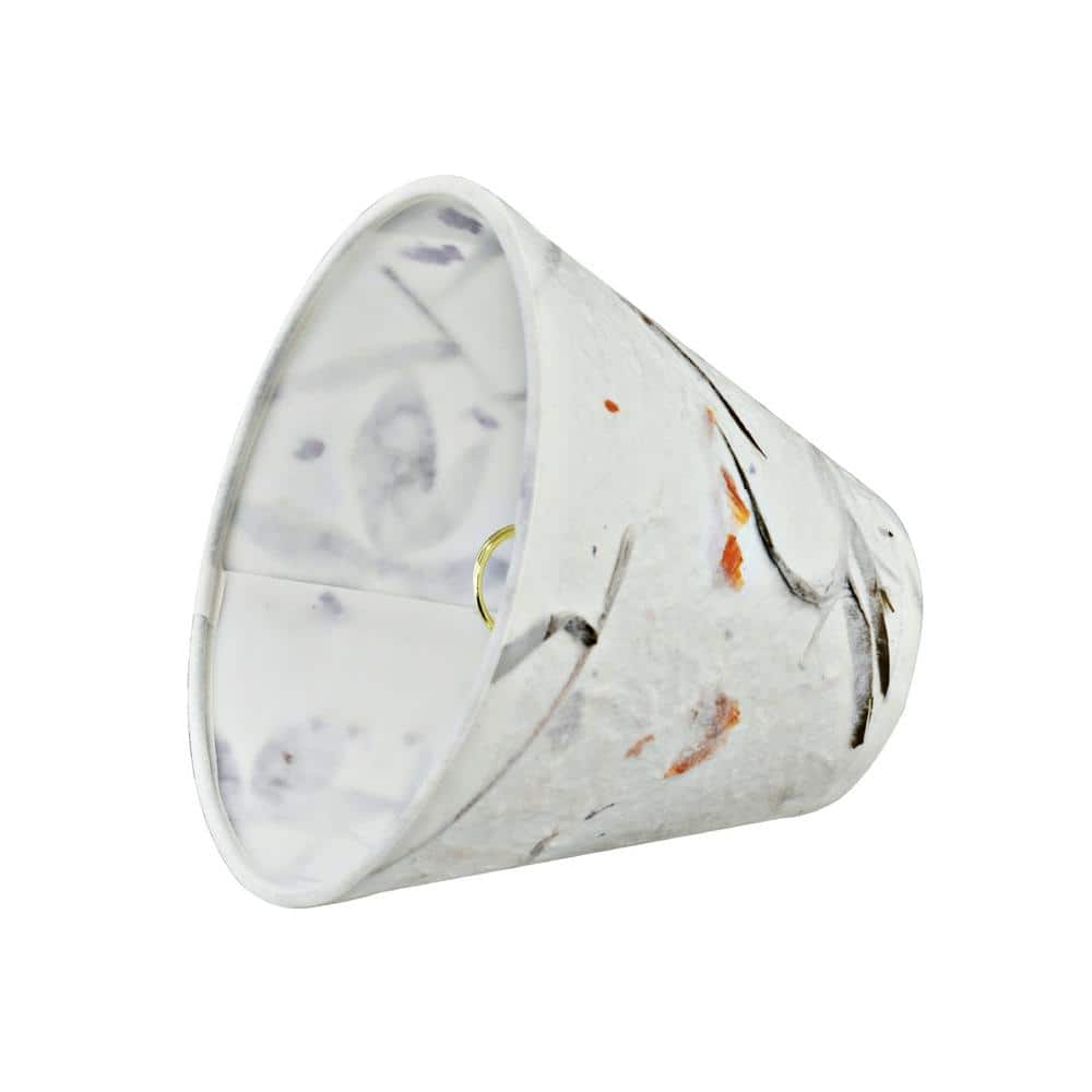 Off-White Petal Paper Empire Chandelier Lamp Shades, 6" Set of 2