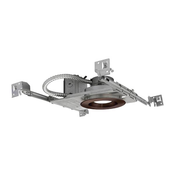 NICOR DLR4 (v5) 4 in. 4000K New Construction Recessed Integrated LED Kit Oil-Rubbed Bronze