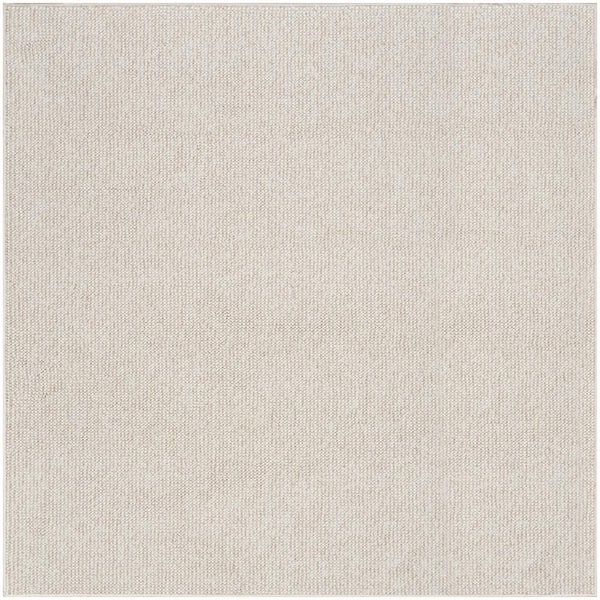 Textured Home Ivory Beige 5 ft. x 5 ft. All-over design Contemporary Area Rug