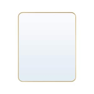 30 in. x 36 in. Retangular Framed Wall Bathroom Vanity Mirror Decor Mirror in Brushed Gold