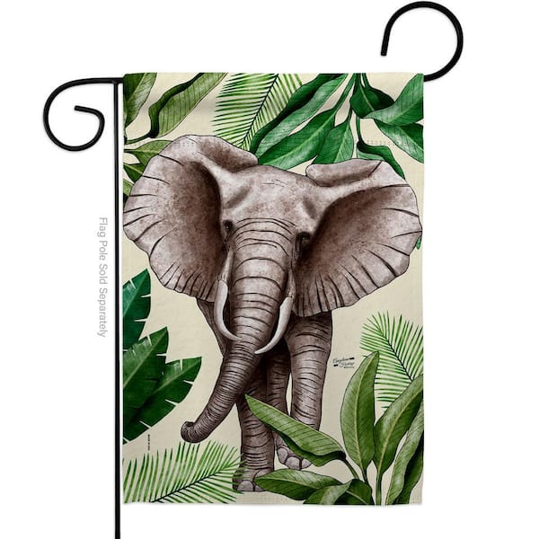 Angeleno Heritage MADE AND DESIGNED LOS ANGELES CALIFORNIA 13 in. x 18.5  in. Elephant Double-Sided Garden Flag Readable Both Sides Animals Wildlife  Decorative HDG137578-BO The Home Depot