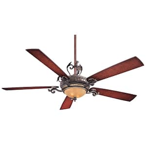 Napoli II 68 in. Integrated LED Indoor Sterling Walnut Ceiling Fan with Wall Control
