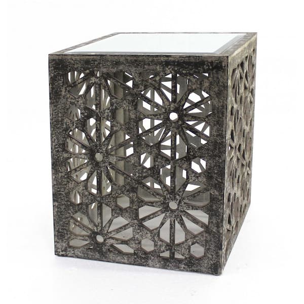 HomeRoots Mariana 18 in. Square Mirrored Coffee Table