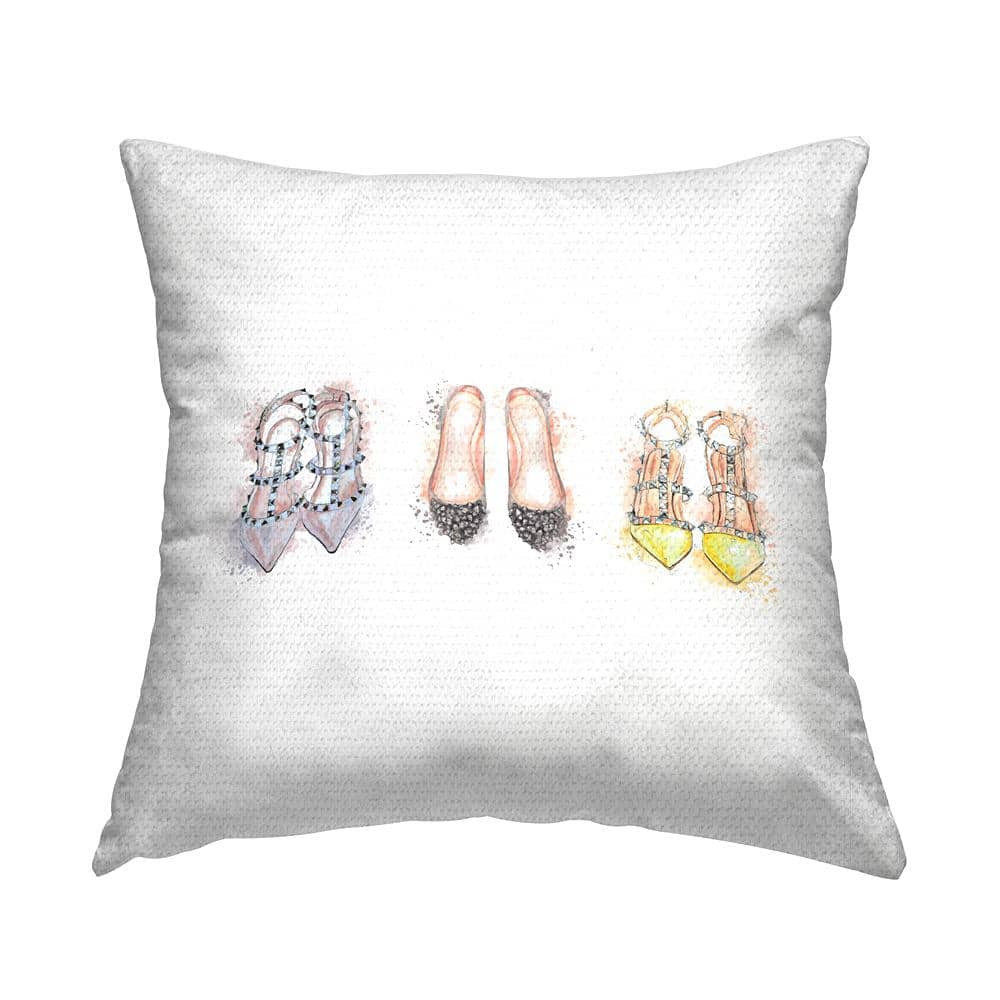 Trendy Shoes Modern Fashion Multi-Color Square Outdoor Throw Pillow price history on PriceWatchPro