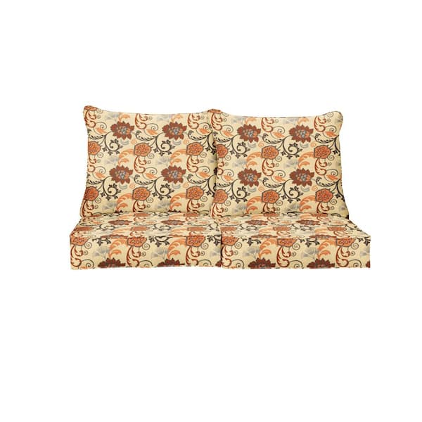 SORRA HOME 23 x 23.5 Sunbrella Elegance Marble Deep Seating Indoor/Outdoor Loveseat Cushion