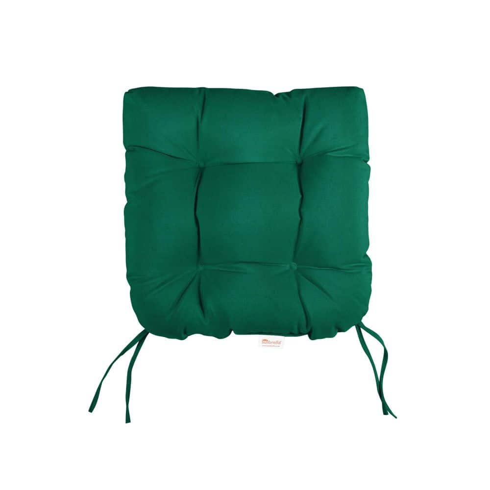 Sunbrella Canvas Forest Green U-Shaped Tufted Outdoor Seat Cushion