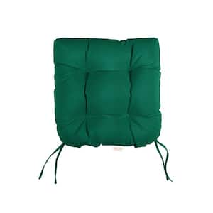 Sorra Home Sunbrella Canvas Forest Green U-Shaped Tufted Outdoor Seat Cushion