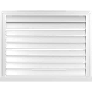 36" x 28" Vertical Surface Mount PVC Gable Vent: Functional with Brickmould Sill Frame