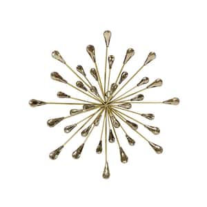 13 in. Metal and Acrylic Gold Starburst Wall Art