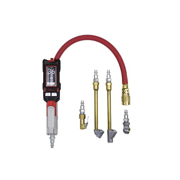 Milton Digital Tire Inflator Pressure Gauge with Multi-Air Chuck Air Hose Kit (0-160 PSI) ± 0.05% Accuracy