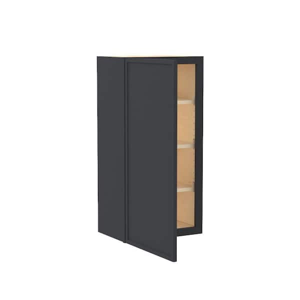 Home Decorators Collection Franklin 21 in. W x 12 in. D x 36 in. H Assembled Plywood Wall Kitchen Cabinet in Valiant Onyx with Soft Close