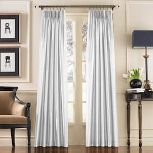 White Solid Pinch Pleat Room Darkening Curtain - 30 in. W x 108 in. L