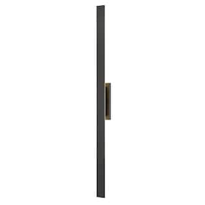 Stylet 72 in. Black Outdoor Hardwired Shaded Wall Sconce with Integrated LED