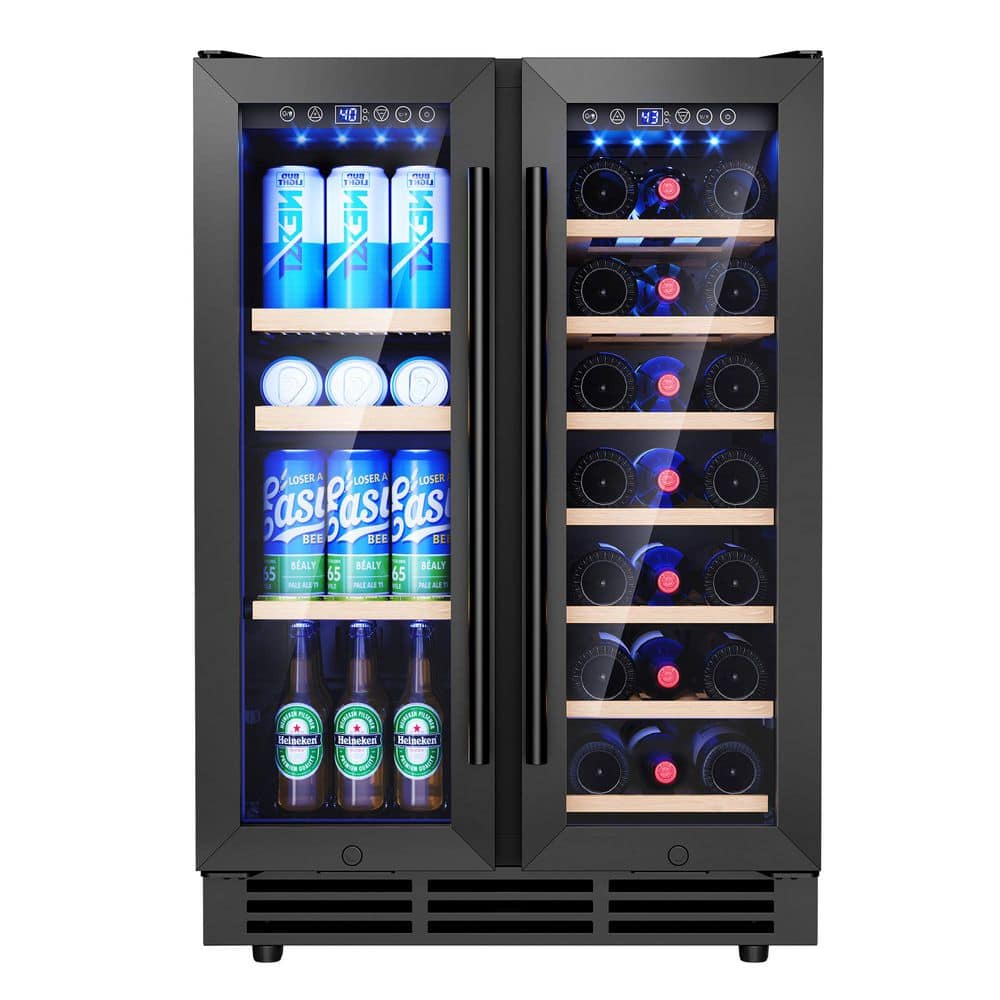 SIMZLIFE 24 in. Dual Zone 21-Bottles and 88-Cans Freestanding