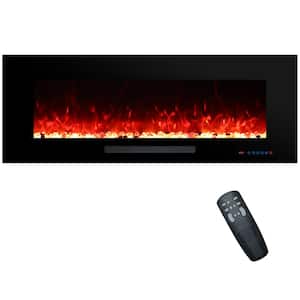 50 in. Wall Mounted Electric Fireplace Insert, 13 Flame Colors, 5 Flame Brightness, 1500W, Timer
