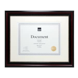 Lucy Document Frame - 11" x 14", Matted For 8.5" x 11", Dark Brown with Gold Beading, 8-Pack