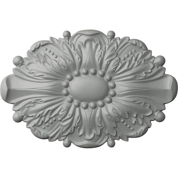 Ekena Millwork 1 in. x 18-3/8 in. x 12-1/4 in. Polyurethane Palmetto Beaded Onlay