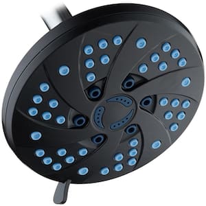 Antimicrobial 6-Spray Patterns 6 in. Single Wall Mount Fixed Shower Head in Oil Rubbed Bronze