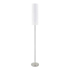McCarthy 66.5 in. 1-Light Brushed Nickel Floor Lamp with Slender Fabric Shade